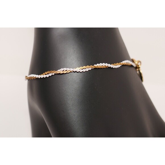 Hobe Gold Tone & White Twisted 6.5" Chain Bracelet RARE - Picture 7 of 8